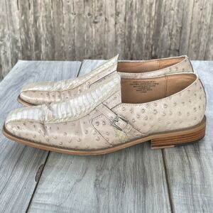 Giorgio Brutini Dress Shoes Men 9.5  Genuine Snakeskin Ostrich Leather Loafers‎